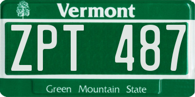 VT license plate ZPT487