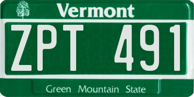 VT license plate ZPT491
