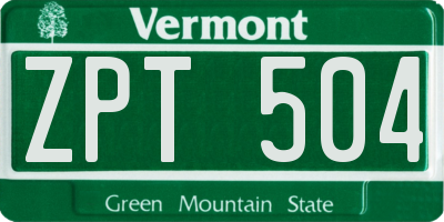 VT license plate ZPT504