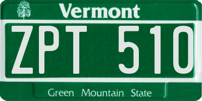 VT license plate ZPT510