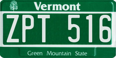 VT license plate ZPT516
