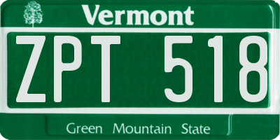VT license plate ZPT518
