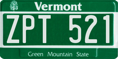 VT license plate ZPT521