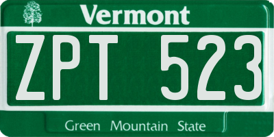 VT license plate ZPT523