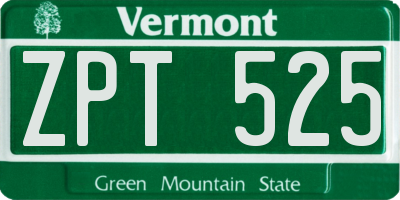 VT license plate ZPT525