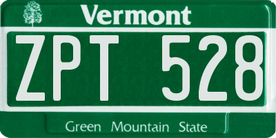VT license plate ZPT528