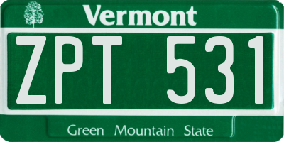 VT license plate ZPT531