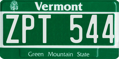 VT license plate ZPT544