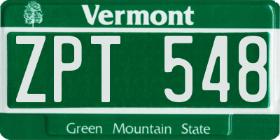VT license plate ZPT548