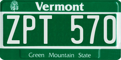 VT license plate ZPT570