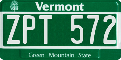VT license plate ZPT572