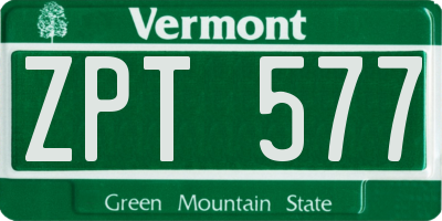 VT license plate ZPT577