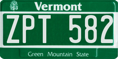 VT license plate ZPT582