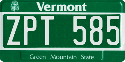 VT license plate ZPT585
