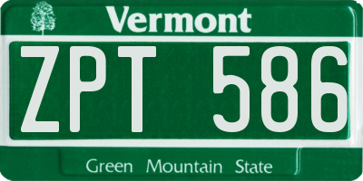 VT license plate ZPT586