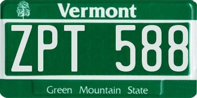 VT license plate ZPT588