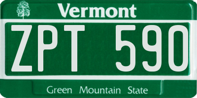 VT license plate ZPT590