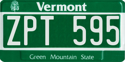 VT license plate ZPT595