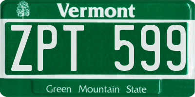 VT license plate ZPT599