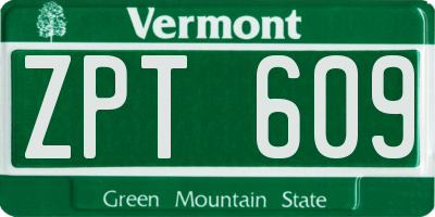 VT license plate ZPT609