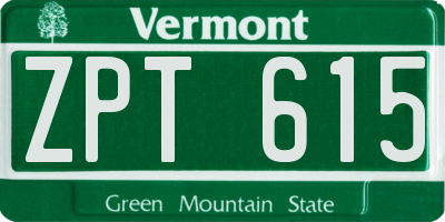 VT license plate ZPT615
