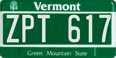 VT license plate ZPT617