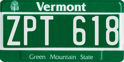 VT license plate ZPT618