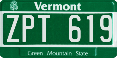 VT license plate ZPT619