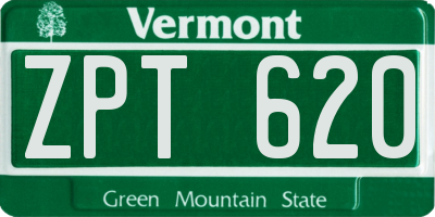 VT license plate ZPT620
