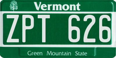 VT license plate ZPT626