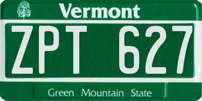 VT license plate ZPT627