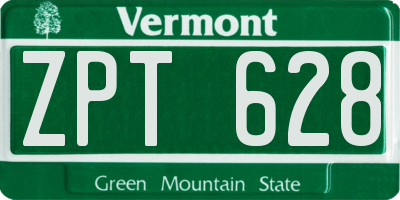 VT license plate ZPT628