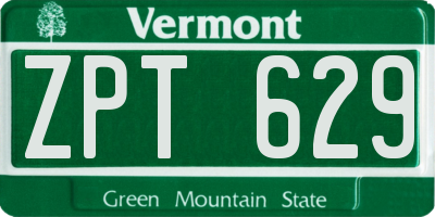 VT license plate ZPT629