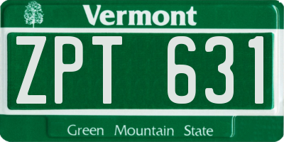 VT license plate ZPT631