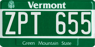 VT license plate ZPT655