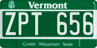 VT license plate ZPT656