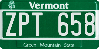 VT license plate ZPT658