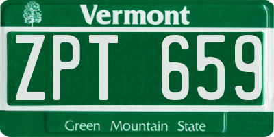 VT license plate ZPT659
