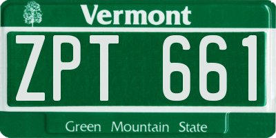 VT license plate ZPT661