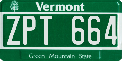 VT license plate ZPT664
