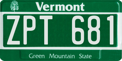 VT license plate ZPT681