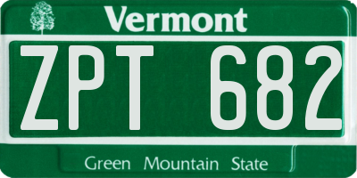 VT license plate ZPT682