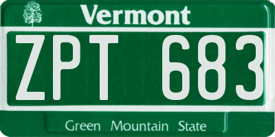 VT license plate ZPT683