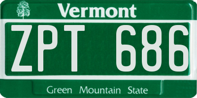 VT license plate ZPT686