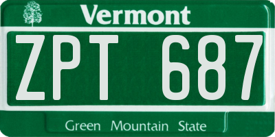 VT license plate ZPT687