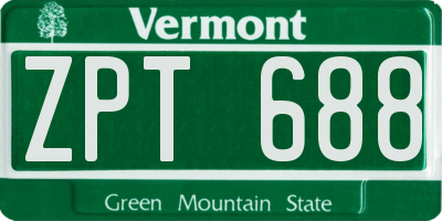 VT license plate ZPT688