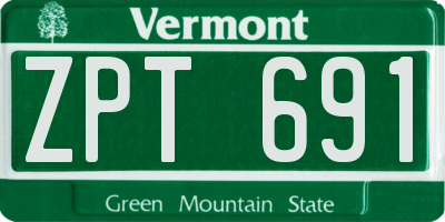 VT license plate ZPT691