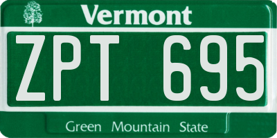 VT license plate ZPT695
