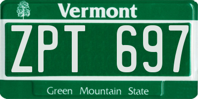 VT license plate ZPT697