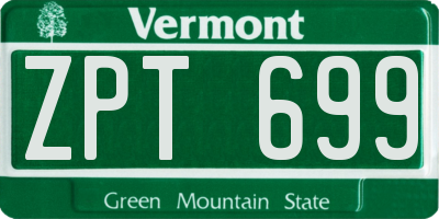VT license plate ZPT699